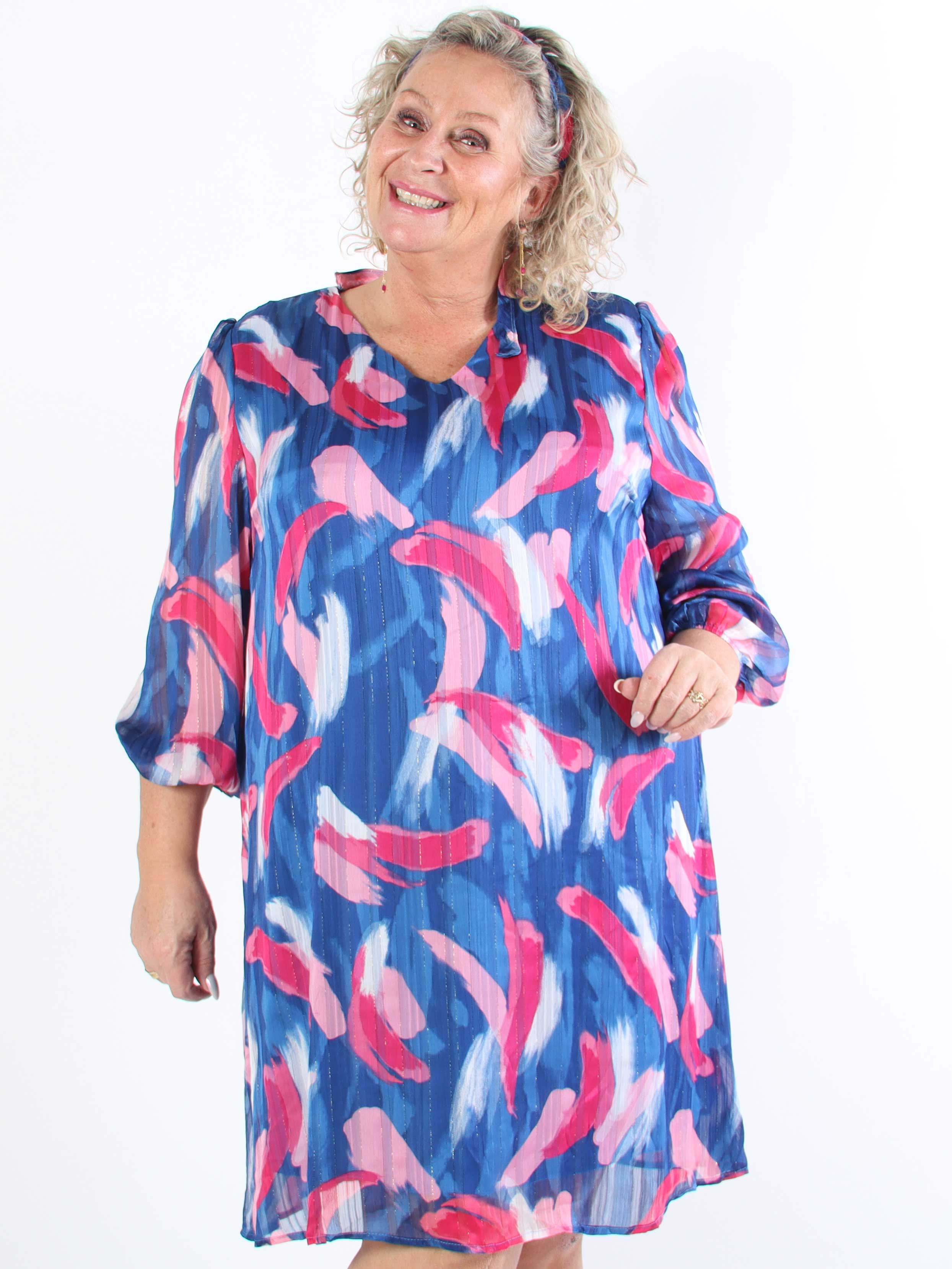 Filipa - Mönstrad tunikaklänning med glittertrådar